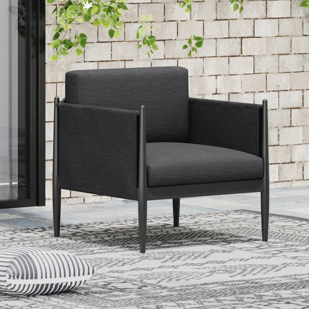 Dawson Club Chair Dark Grey Aluminium Frame Living Room nh-kisa