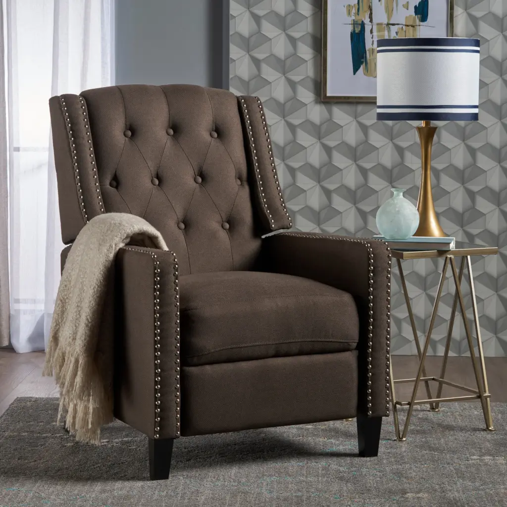 Timeless Coffee Fabric Push Back Chair nh-ocean furniture
