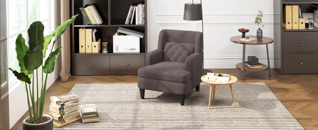 Upholstered Accent Chair Tufted Armchair Living Room And Bedroom nh-ocean furniture