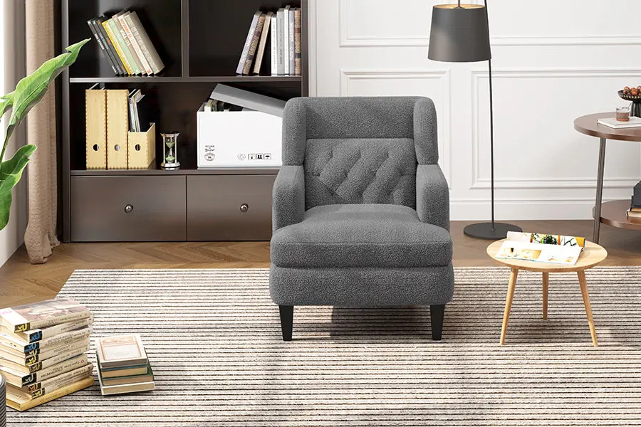 Upholstered Accent Chair Tufted Armchair Living Room and Bedroom Comfortable Seating nh-ocean furniture