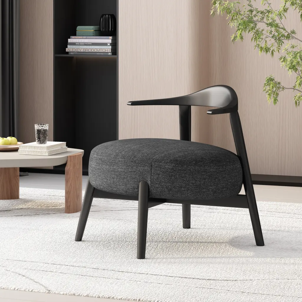 Accent Chair Black Birch Fabric nh-perfect home
