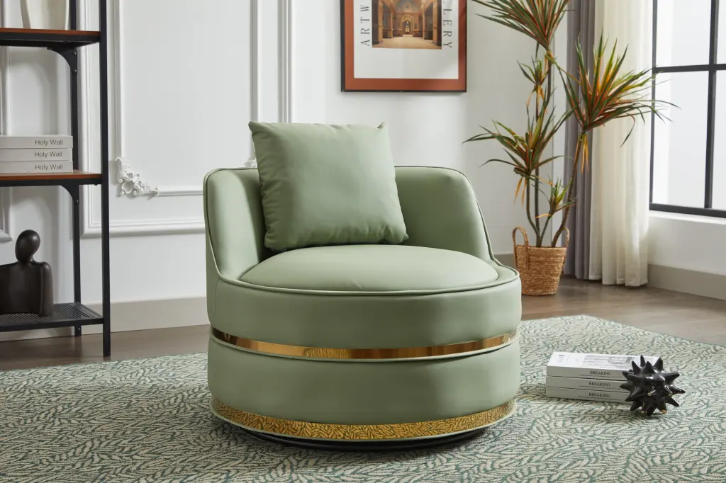 360 Swivel Accent Barrel Chair Living Room Beige nice home