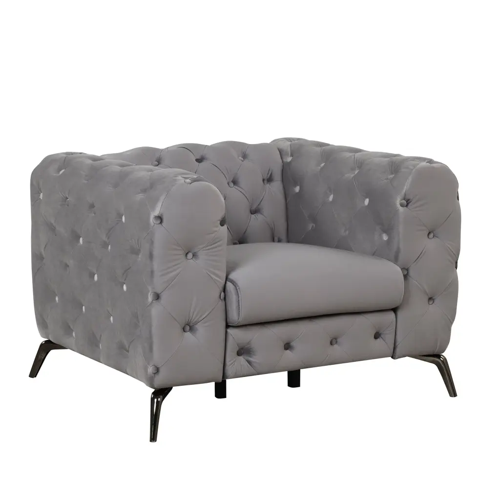 40.5 Inch Velvet Upholstered Accent Sofa Modern Single Chair Button Tufting oris fur.