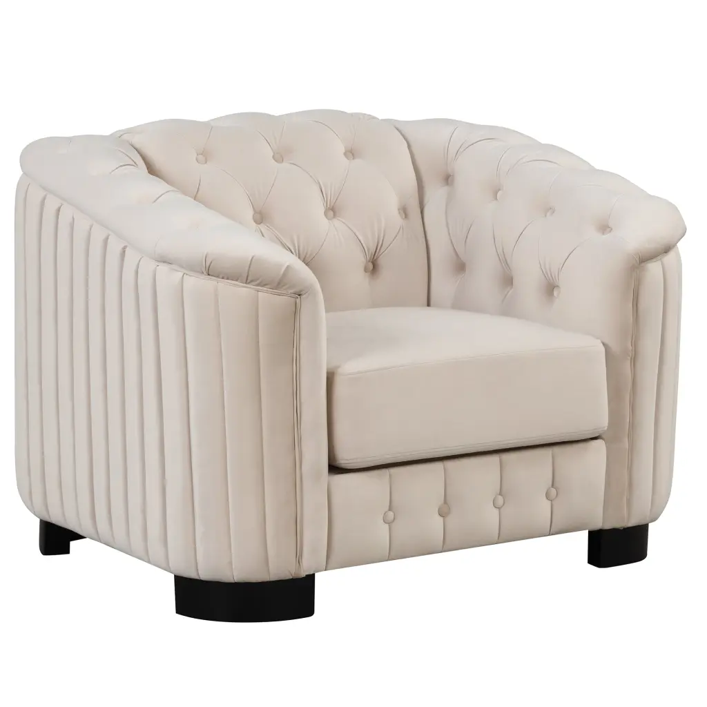 41.5 Velvet Upholstered Accent Sofa Modern Single Sofa Chair Thin Arms Living Room oris fur.