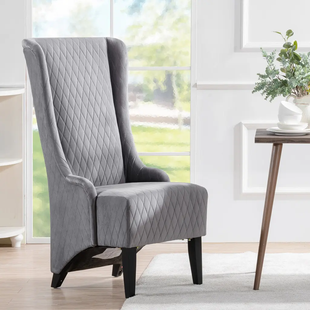 23.03 Inch Wide High Back Velvet Accent Chair Comfy High Wing Support Chair rnb