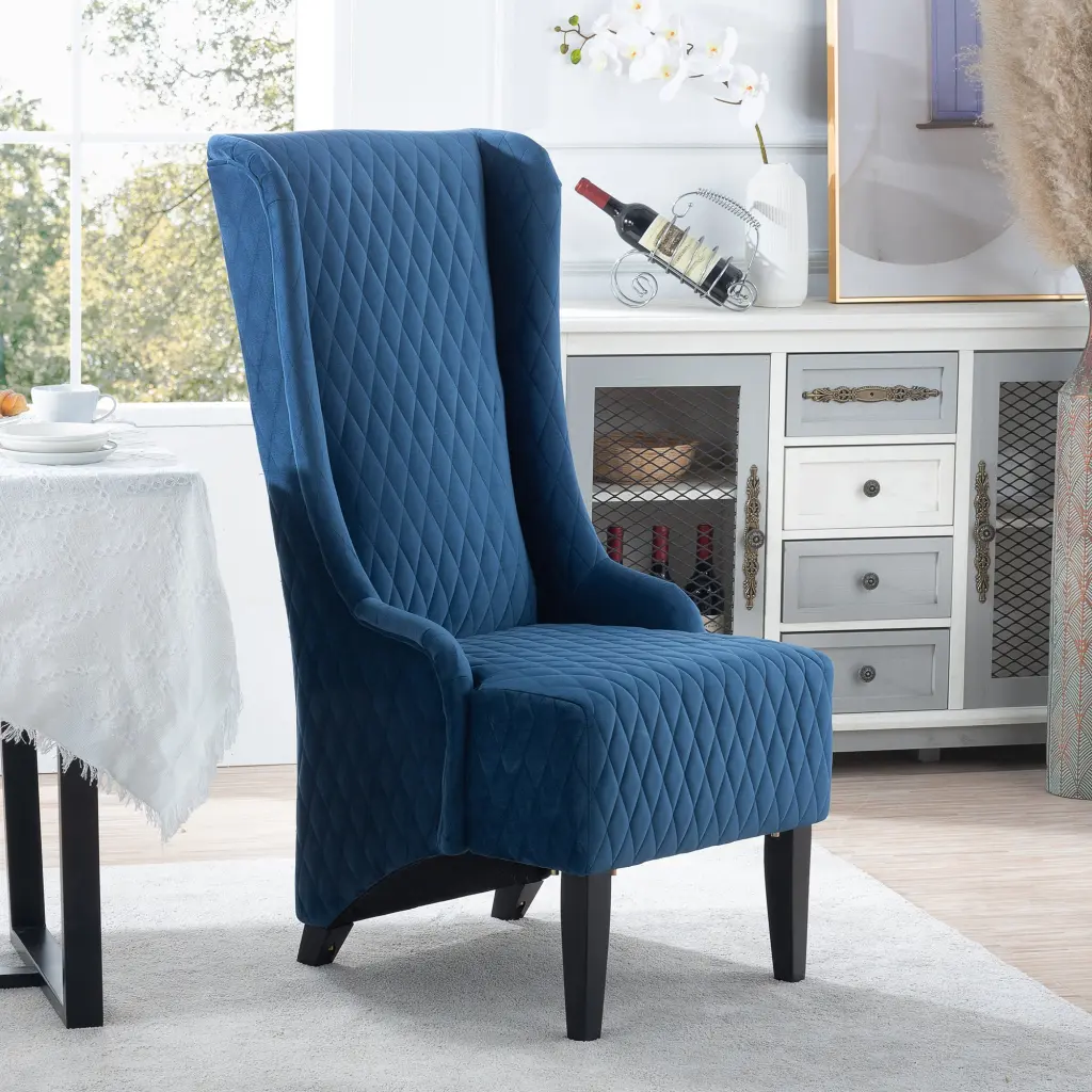 23.03'' Wide High Back Velvet Accent Chair Wing Support rnb