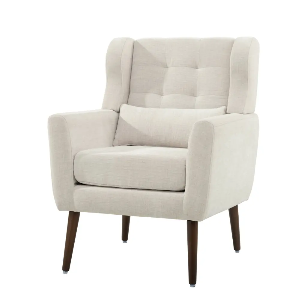 Modern Accent Chair Upholstered Foam Filled Living Room Chair Comfy Reading Chair Sturdy Metal Legs rnb
