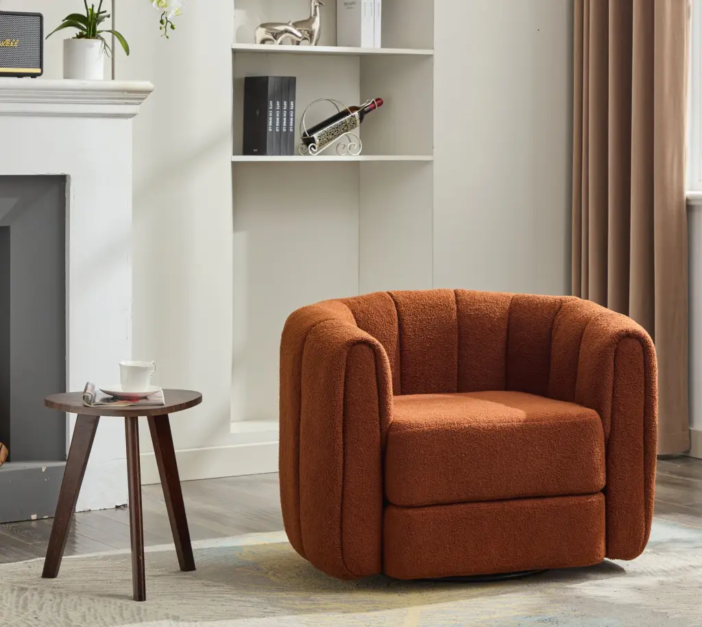 Swivel Accent Barrel Chair Modern Round Armchairs Upholstered Comfort rnb