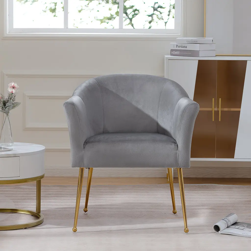 Velvet Accent Chair Wood Frame Modern Armchair Club Leisure Chair rnb