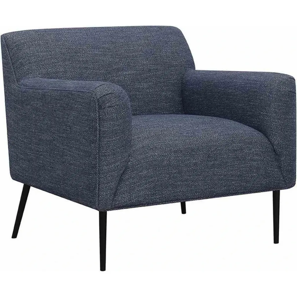 Tobin 33 Inch Accent Chair Padded Seat Waterfall Edge and Pleated Arms royal hampton