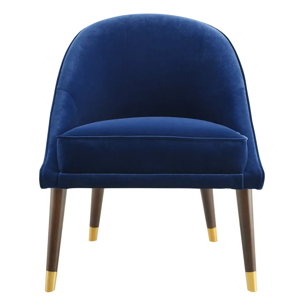 Avalon Velvet Accent Chair Navy Blue Faux Leather steve silver furniture