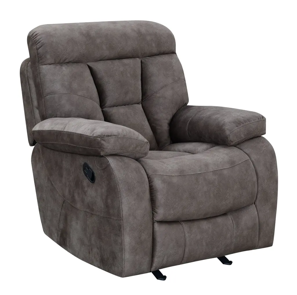 Bogata Glider Chair Dark Gray Fabric Nursery Rocking Chair Comfortable Seating steve silver furniture