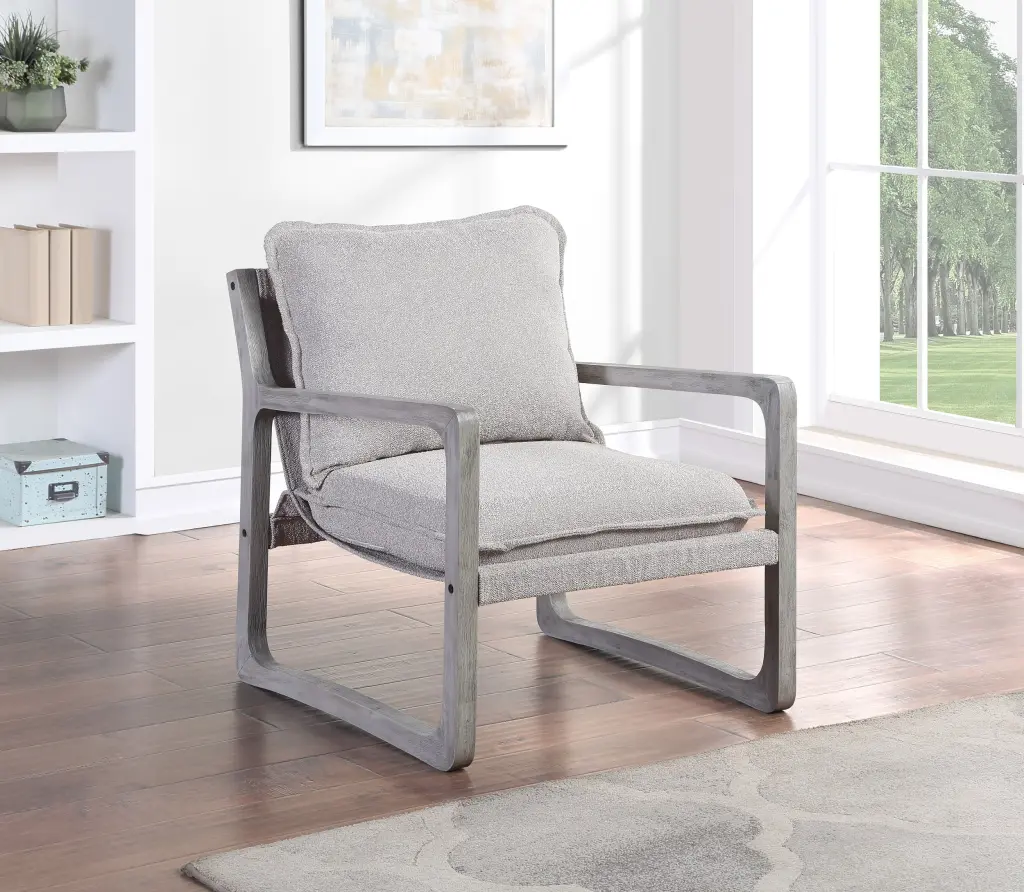 Kai Accent Chair Set 2 Gray Dark Gray Iron Frame steve silver furniture