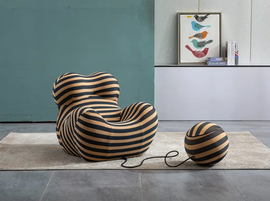 Barrel Chair Ottoman Modern Comfy Stripe Chair Living Room w1241 artisan furniture