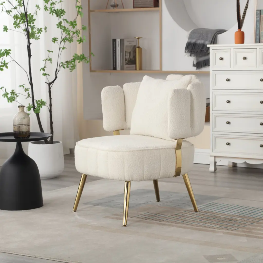 Coolmore Boucle Accent Chair Modern Upholstered Armchair Tufted Lounge Chair w1539 coolmore