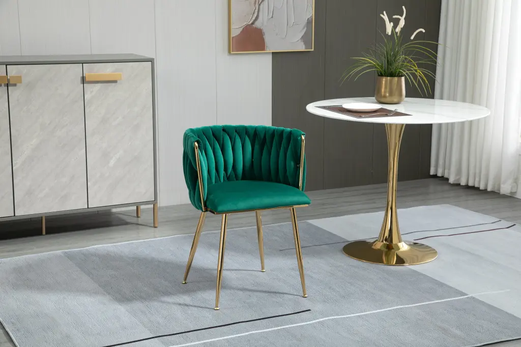Coolmore Leisuredining Accent Chair, Emerald Metal Frame, 1-Piece Set w1539 coolmore