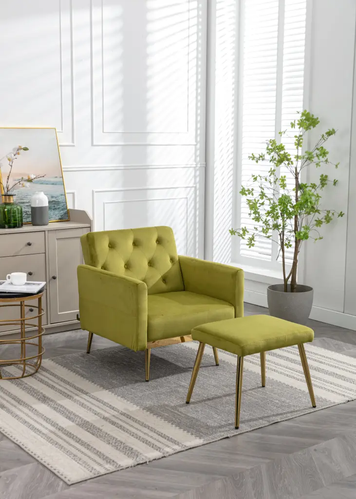 Coolmore Velvet Accent Chair Adjustable Armrests and Backrest w1539 coolmore