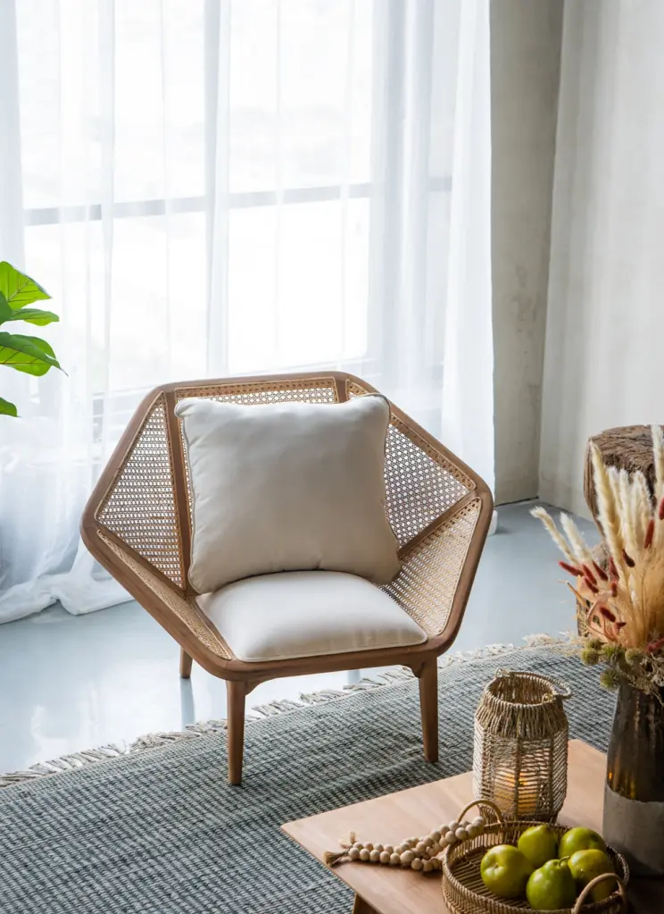 41X32X29.5 Inch Tectona Teak Leisure Chair Natural Wood Brown Living Room Chair w2078