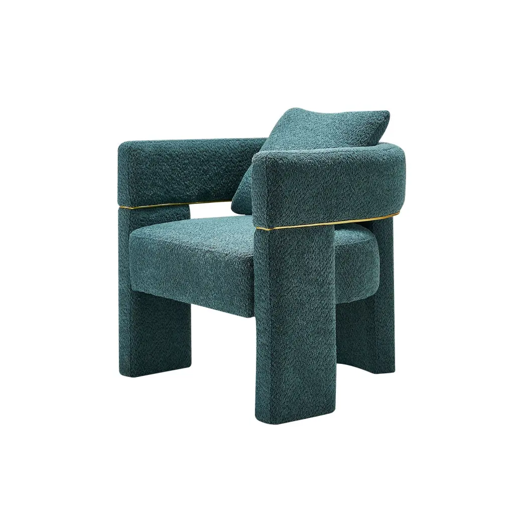 30.51 Inch Wide Boucle Upholstered Accent Chair Green Primary Living Space Modern Lounge Chair wq furniture
