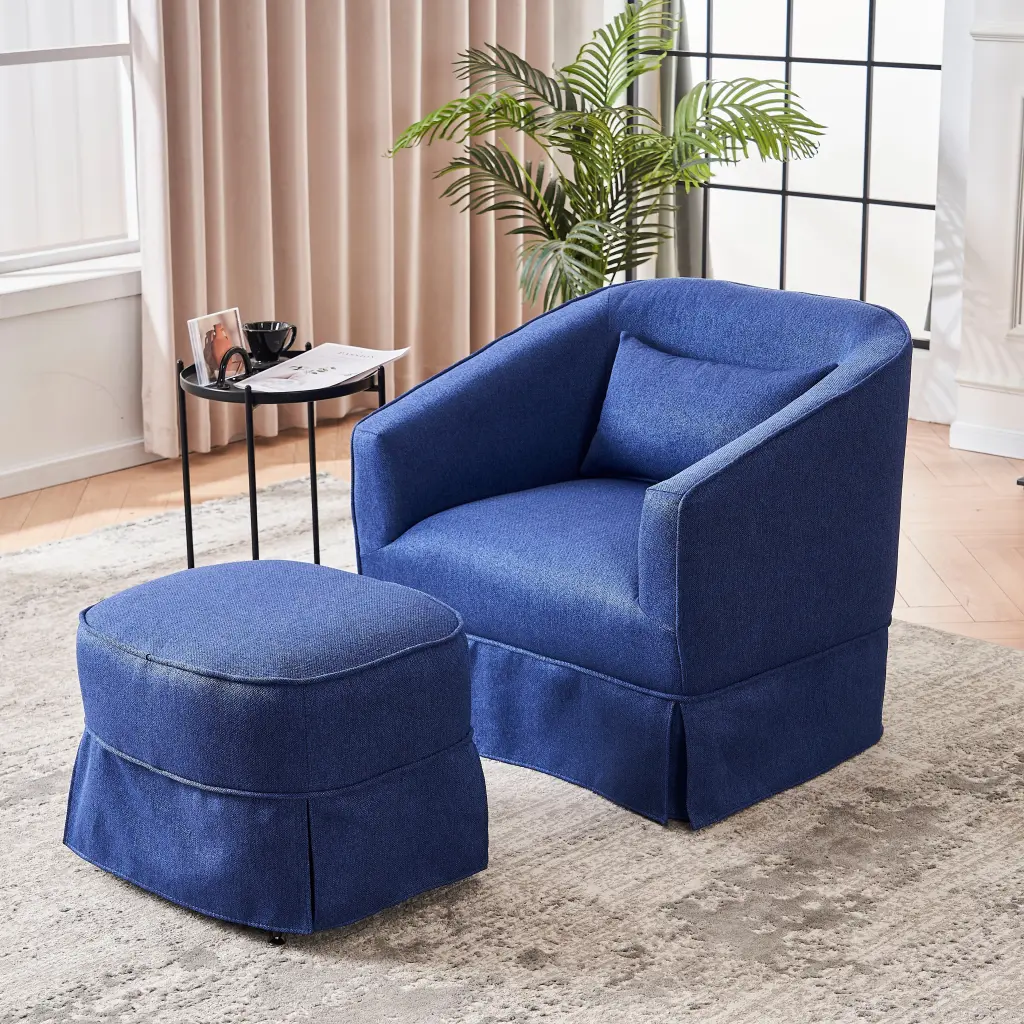 Swivel Barrel Chair Ottoman Swivel Accent Chairs Armchair Living Room Comfortable Lounge Chair xr-1361