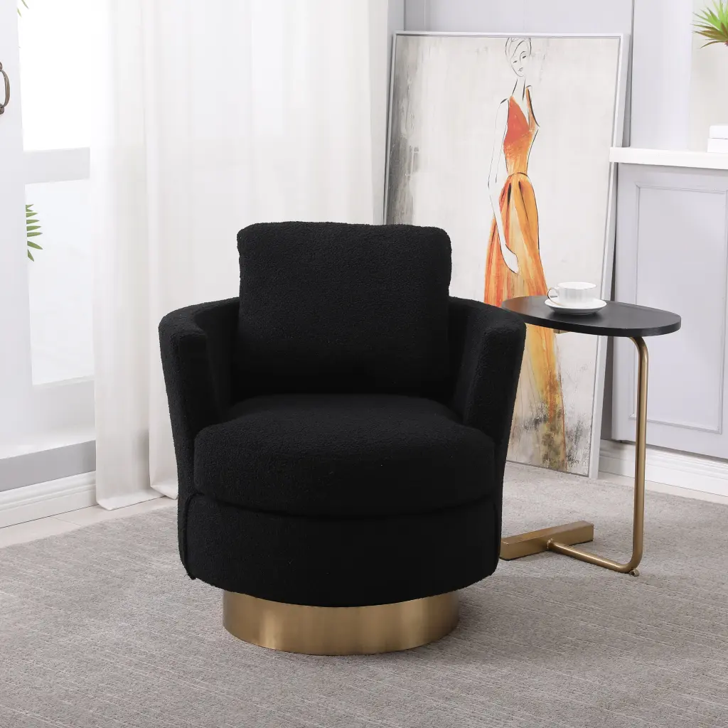 Teddy Swivel Barrel Chair Swivel Accent Armchair Living Room xr-1361