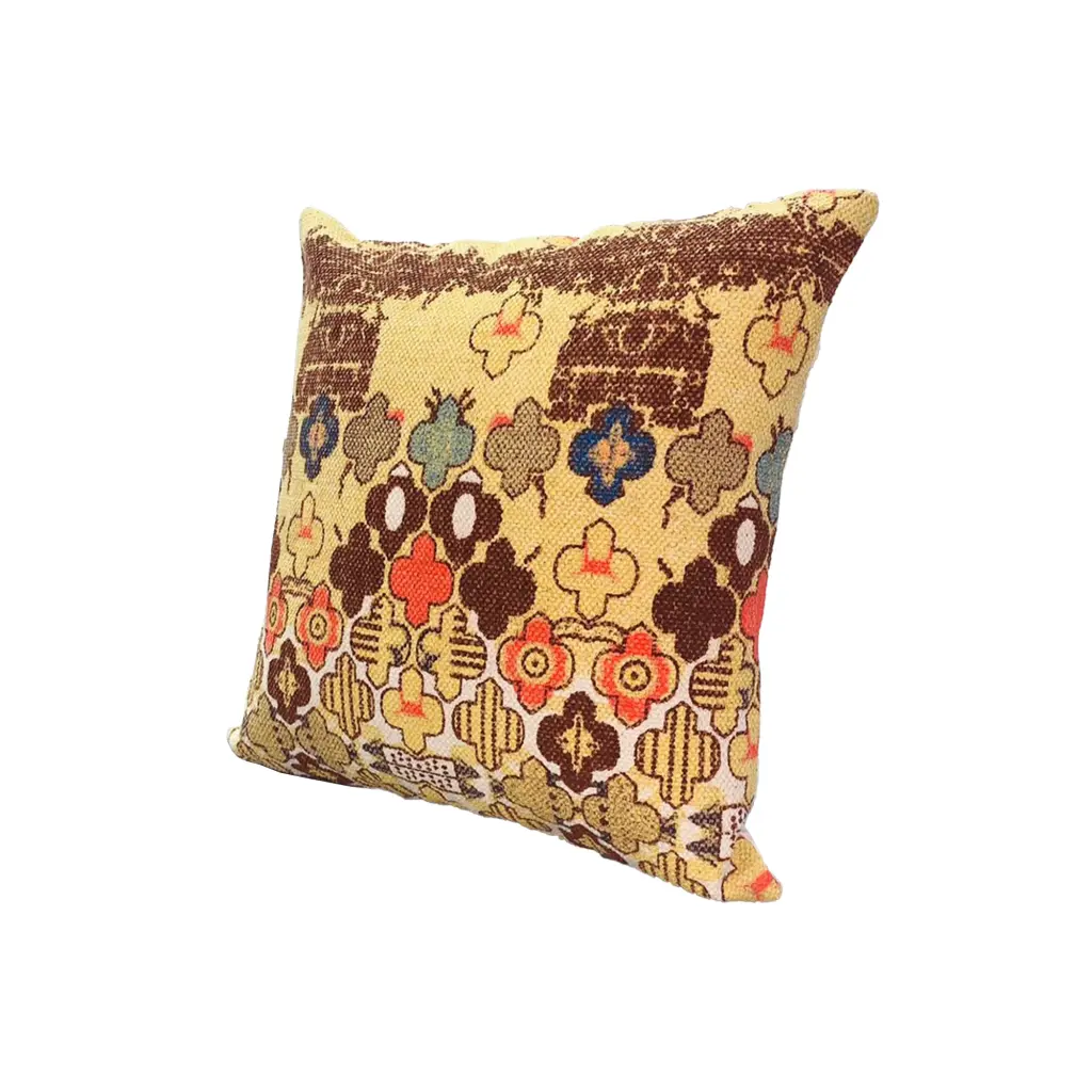 18 X 18 Square Accent Pillow Printed One---kind Quatrefoil Design Polyester royal hampton
