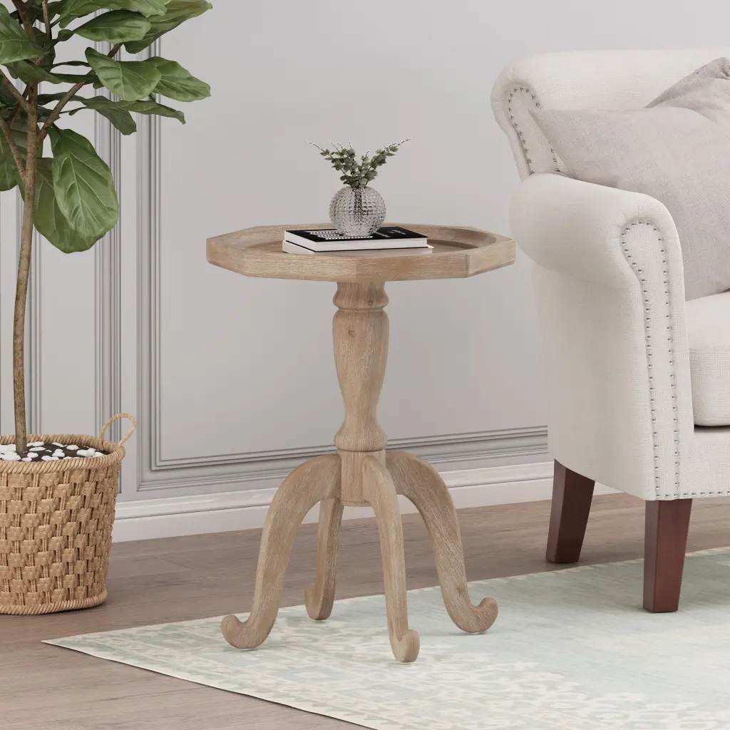 Accent Table Natural MDF Living Room or Bedroom