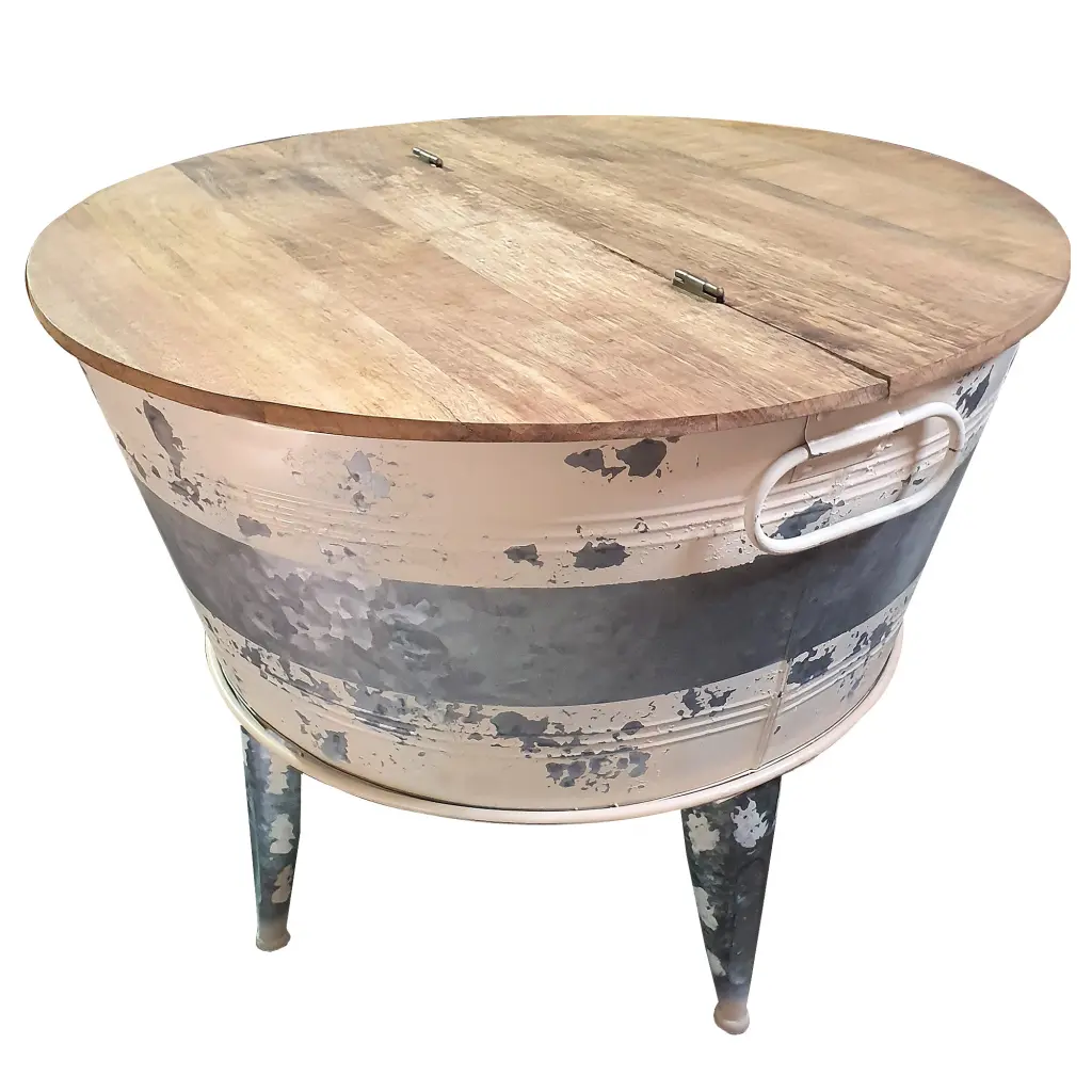 Accent Cocktail Table Gray Metal Small Side Table Living Room royal hampton
