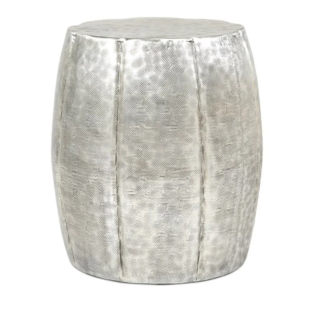 D16.8X22 Inch Vanora Silver Aluminium Accent Table Home Décor w2078