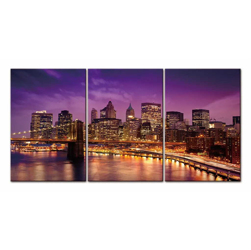 Oppidan Home York Skyline 3 Piece Acrylic Wall Art 36H X 72W Multi furnings