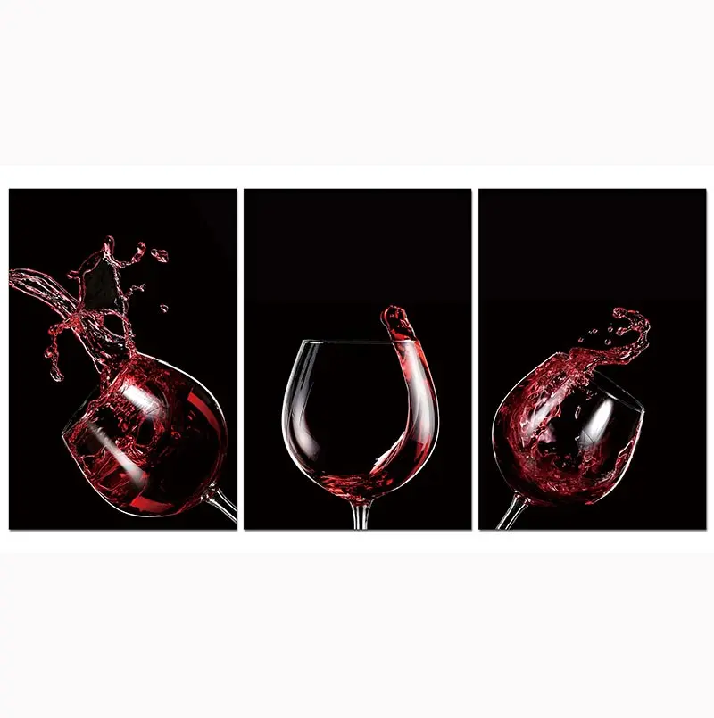 Oppidan Home Red Wine Celebration Acrylic Wall Art 48H X 96W furnings