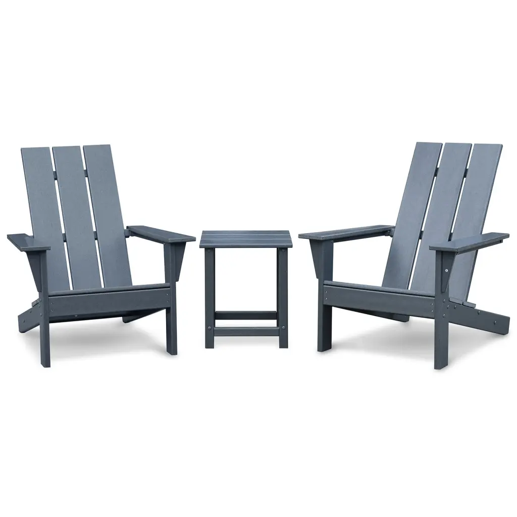 3 Piece Outdoor Adirondack Chairs Patio Lawn Chairs Side Table w2181