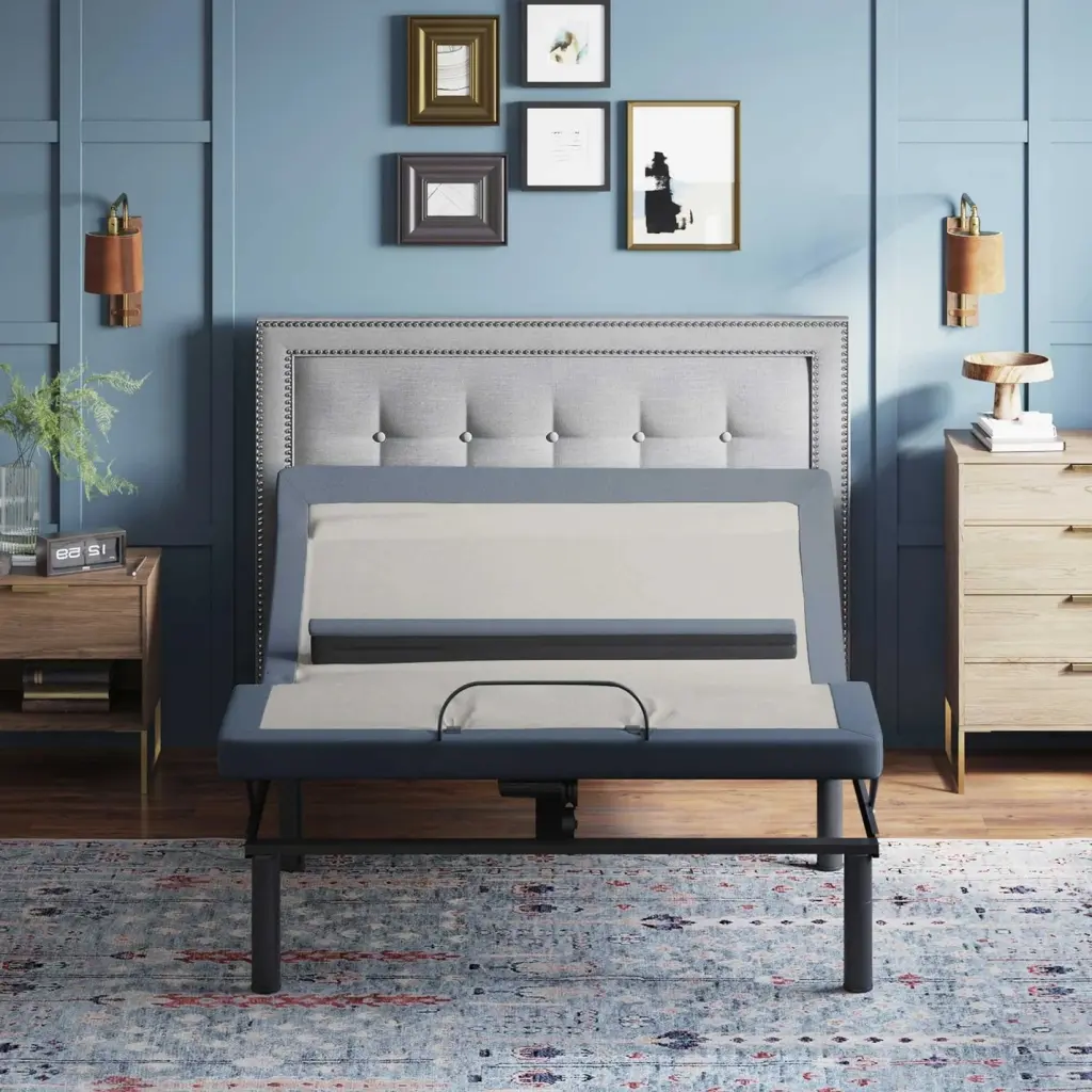 Bt6500 Cal King Adjustable Bed California King Blue Cream Upholstered omne sleep