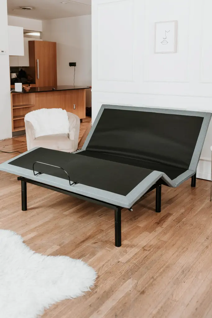 Btx5 Full Adjustable Bed Black Gray Upholstered Electric Bed Remote omne sleep
