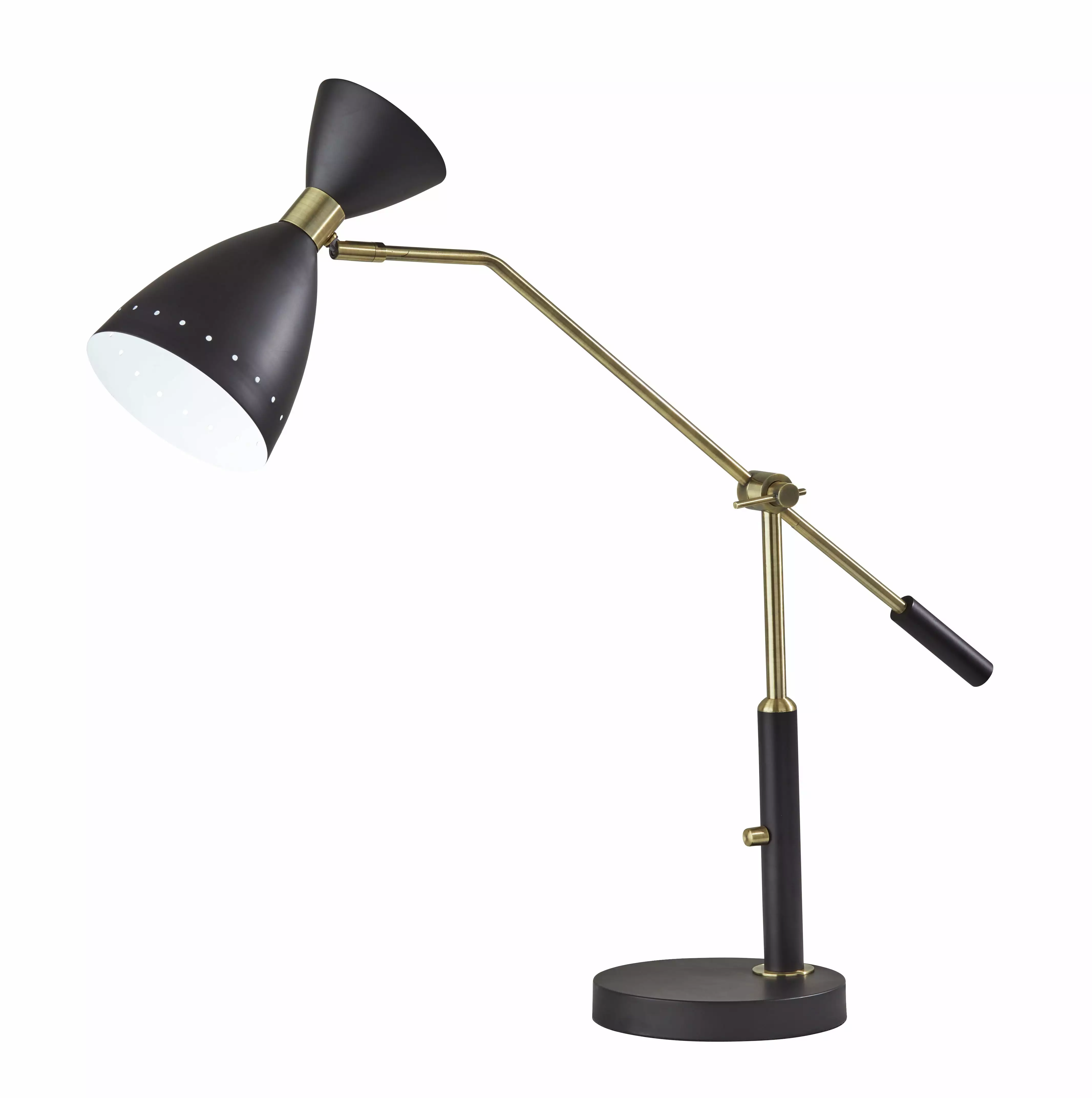 Adesso Oscar Adjustable Desk Lamp Black Antique Brass Finish