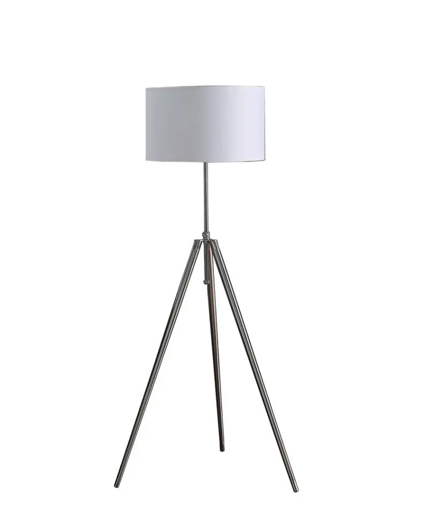 64 Inch Mid Century Adjustable Tripod Chrome Silver Metal Floor Lamp california home