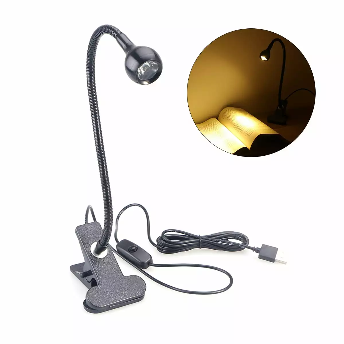 360 Degree Adjustable LED Eye Protection Desk Lamp Flexible Neck Reading MLINS