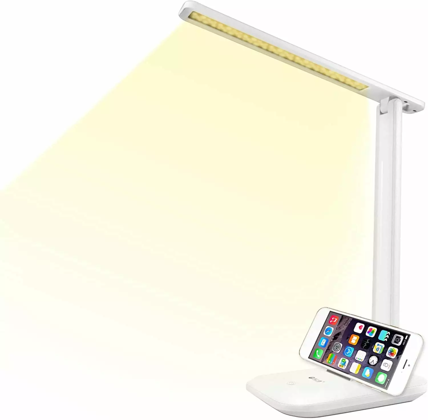 Wewdigi LED Desk Lamp Adjustable Brightness Touch Controls USB Charging Eye Protection White