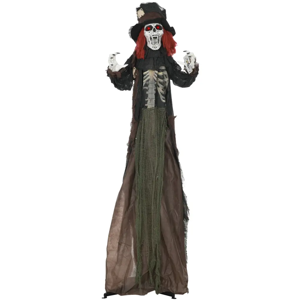 Homcom 6ft Life Size Outdoor Halloween Animatronic Zombie Decoration aosom business