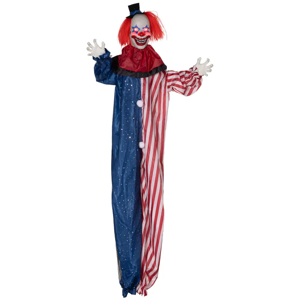 Homcom 6 Foot Life Size Halloween Hanging Clown Decoration Scary Animatronic aosom business