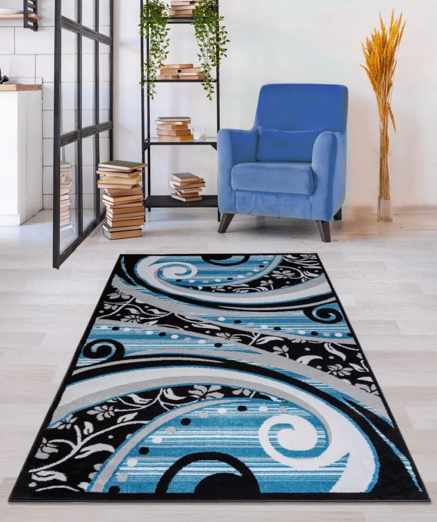 Jersey 7x10 Area Rugs Blue Living Room and Carpets furnia