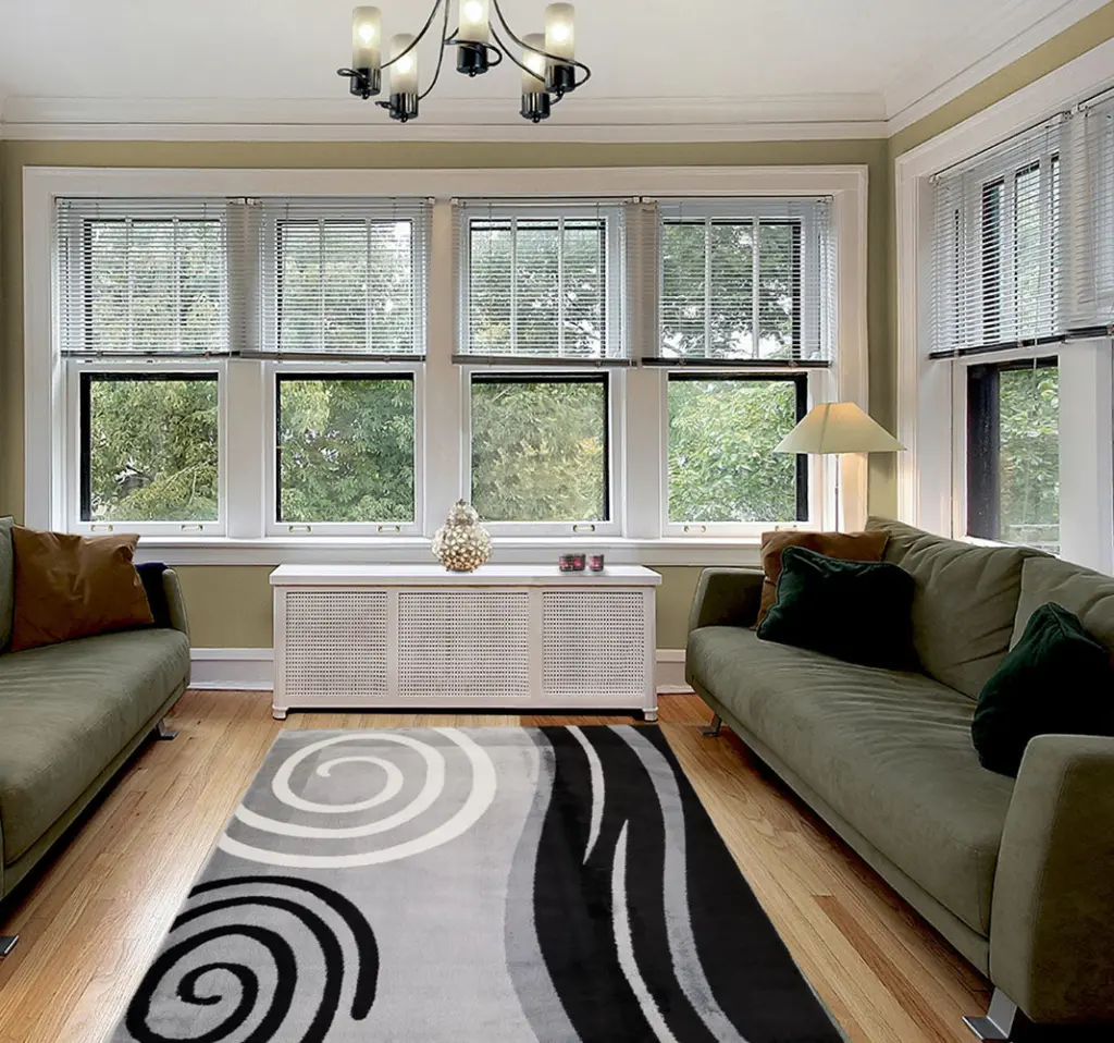 Jersey Area Rugs Carpets Living Room 7X10 Area Rugs Black Gray furnia