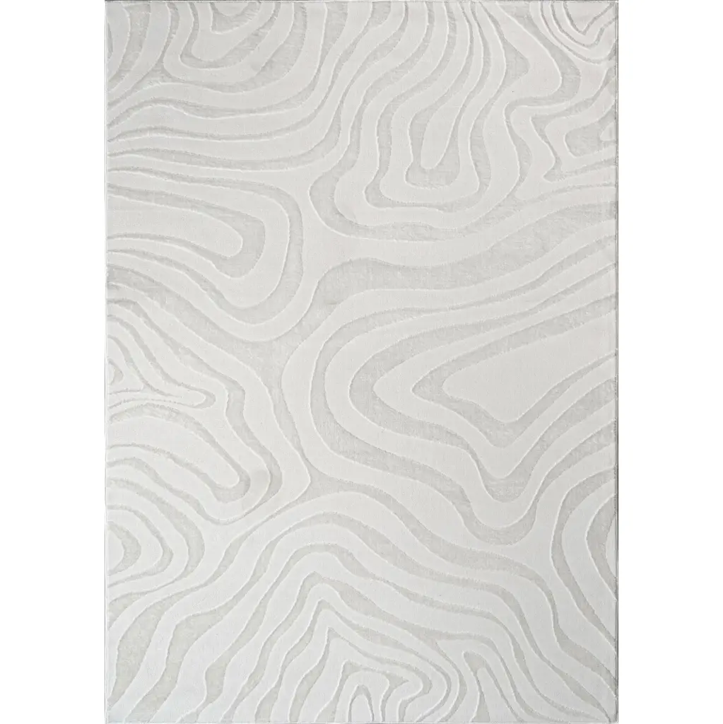 Ava Premium Area Rug Cream Abstract Design Soft Polyester Living Room Rug furnings