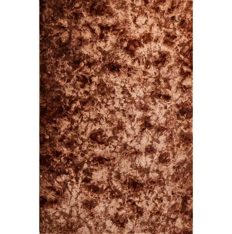 Lily Premium Chinchilla Faux Fur Rectangular Area Rug Brown Polyester furnings