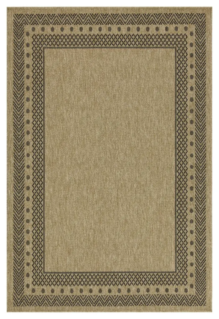 Earth GC NTL1006 Jute Black Area Rug - 5'3" x 7'3" Indoor Outdoor Natural Fiber Rug icona home decor