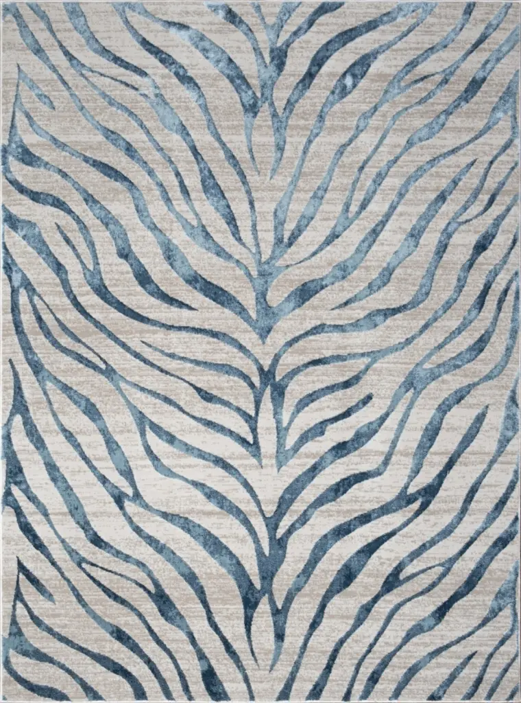 Elegance Blue 7x10 Ft Area Rug Polyester Living Room icona home decor