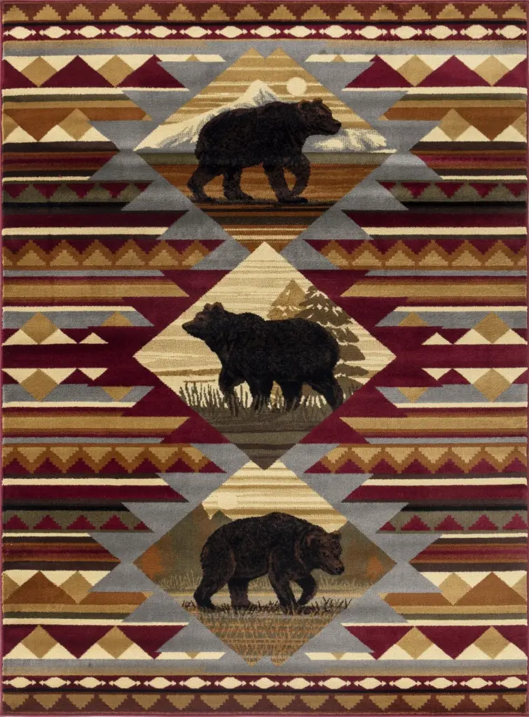 Nature's Nest GC CBL3001 Multi 7 Ft. 10 . X 10 Ft. 3 . Lodge Area Rug icona home decor
