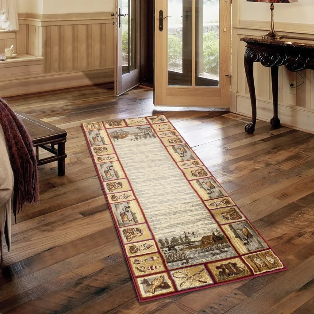 Nature's Nest GC CBL3003 Multi 2 Ft. 7 . x 7 Ft. 3 . Lodge Area Rug icona home decor