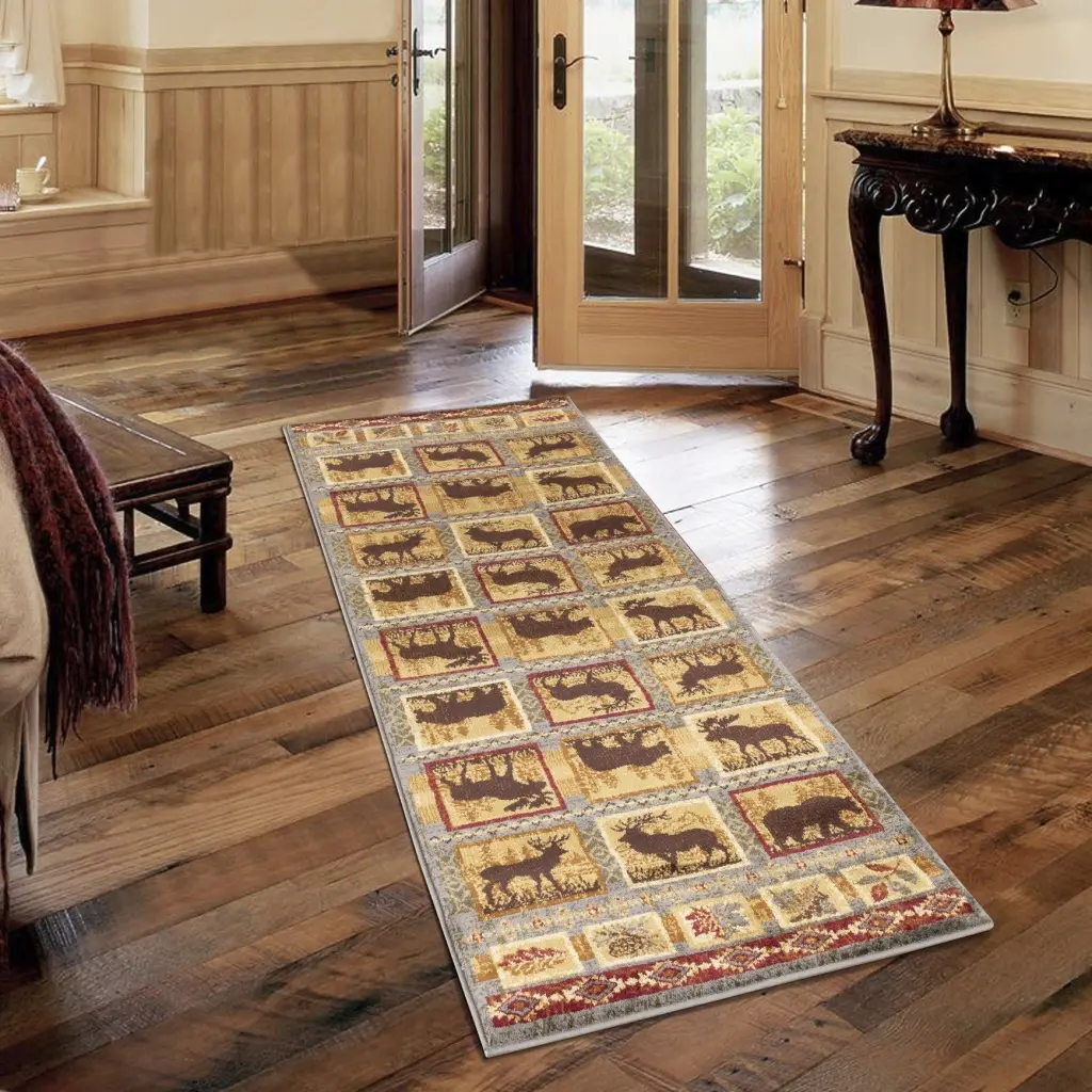 Nature's Nest GC CBL3004 Multi 2 Ft. 7 . X 7 Ft. 3 . Lodge Area Rug icona home decor