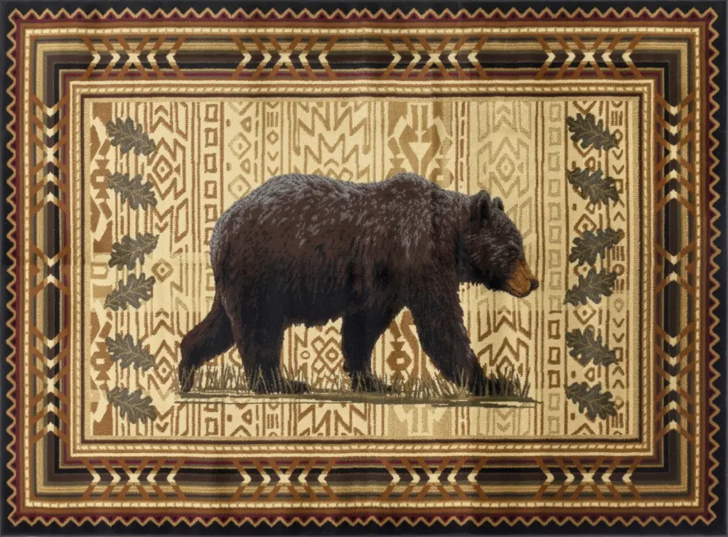 Nature's Nest Lodge Area Rug 7 Ft. 10 . X 10 Ft. 3 . - Black Outdoor Rug icona home decor